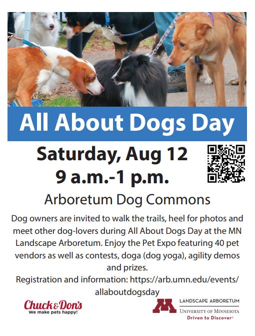 Come find us on August 12th - Dog Days at the Arboretum!